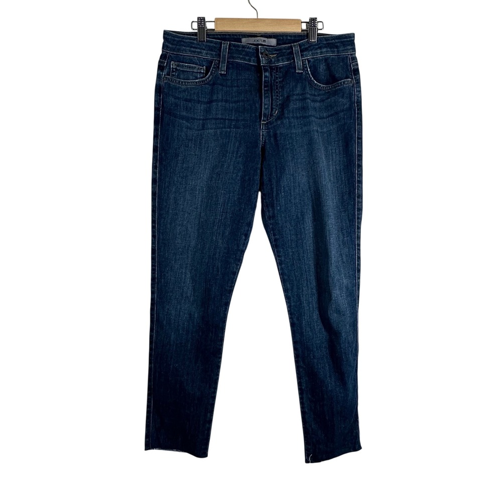Joes Jeans‎ Curvy Skinny Ankle Dark Wash Raw Hem Denim Blue Womens 29